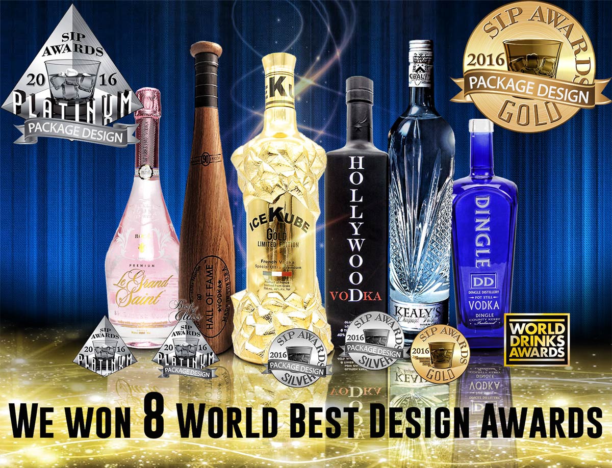 awards for custom glass bottle container designs