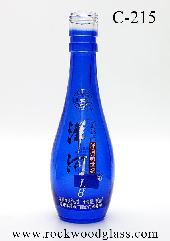 rockwoodglass bottle manufacturing custom cobalt blue turquoise glass bottle c215