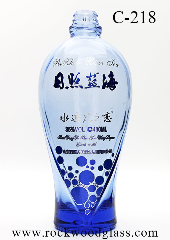 rockwoodglass bottle manufacturing custom cobalt blue turquoise glass bottle c218 0